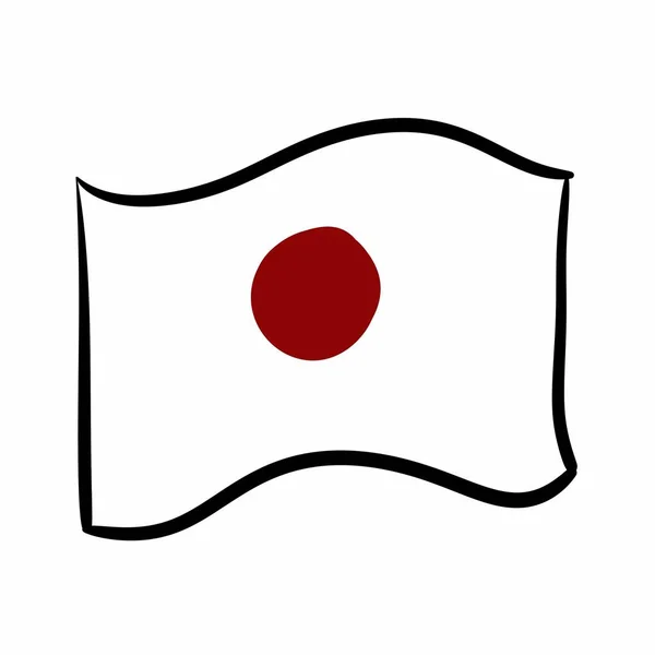 Icona Della Bandiera Giapponese Sfondo Bianco Illustrazione — Foto Stock