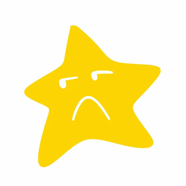 Kawaii Aranyos Boldog Csillag Arc Ikon Elszigetelt Illusztráció — Stock Fotó