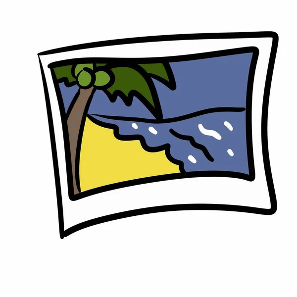 Tarjeta Playa Tropical Palmeras — Foto de Stock