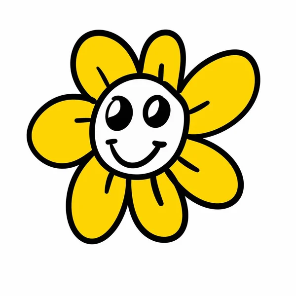 Kreskówki Doodle Kwiat Stokrotki — Zdjęcie stockowe