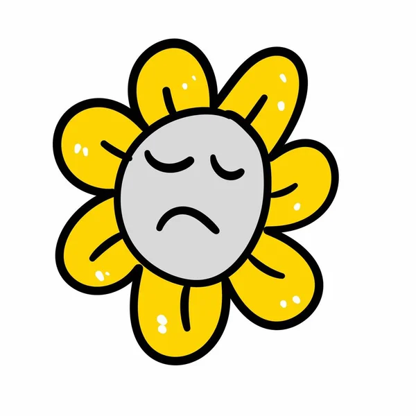 Cartoon Doodle Blume Mit Gänseblümchen — Stockfoto