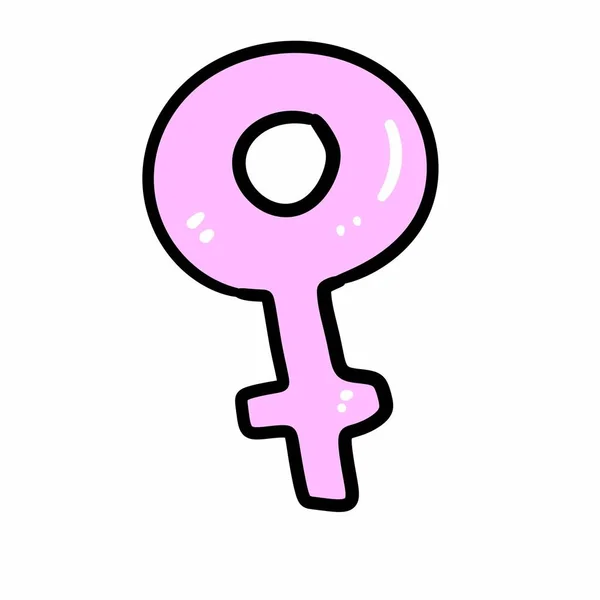 Female Gender Symbol Icon White Background — Stok fotoğraf
