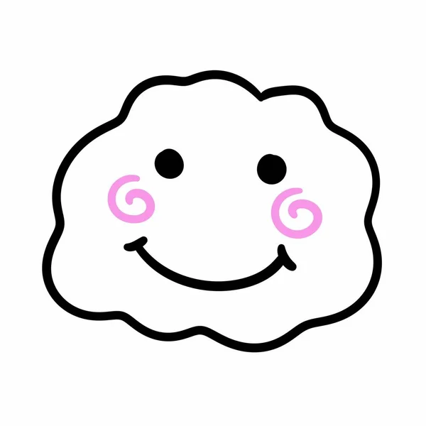 Desenho Linha Desenhos Animados Uma Cara Nuvem — Fotografia de Stock