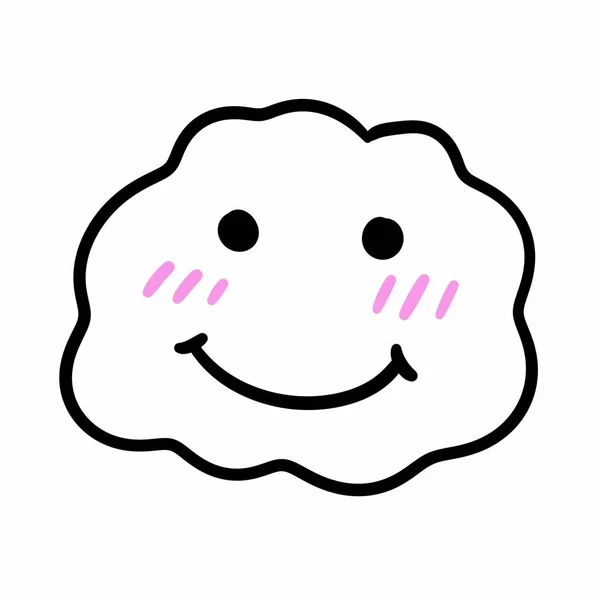Line Drawing Cartoon Cloud Face — Stock Photo, Image