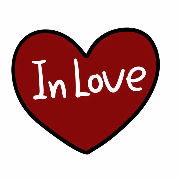 Αγάπα Τον Βαλεντίνο Μου Σχήμα Καρδιάς — Φωτογραφία Αρχείου