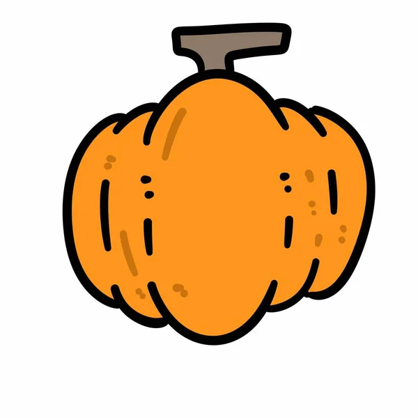 Art Cartoon Doodle Pumpkin Illustration — Stok Foto