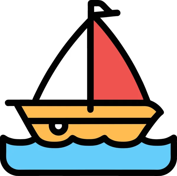 Barco Ícone Web Ilustração Simples — Fotografia de Stock