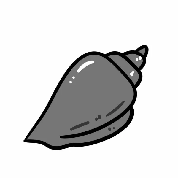 白底自由画漫画海螺 — 图库照片