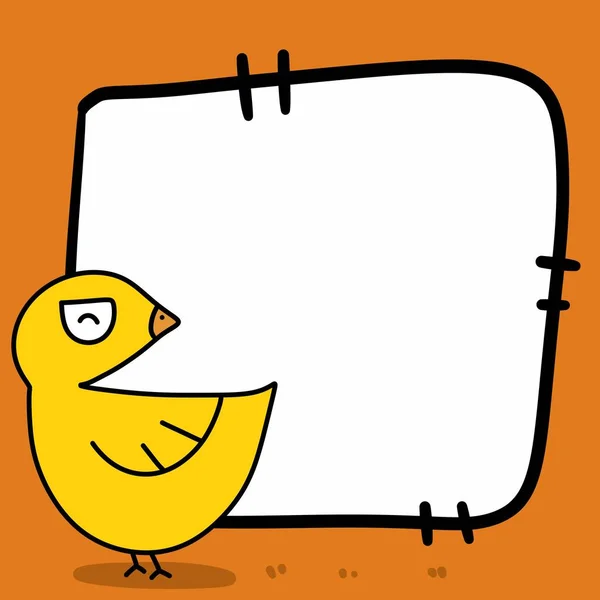 Pássaro Dos Desenhos Animados Com Fundo Banner — Fotografia de Stock