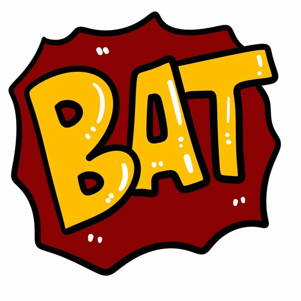 白色背景上的Bat文字插图 — 图库照片