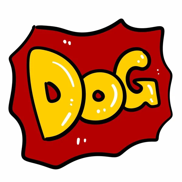 Cabeza Perro Dibujos Animados Con Palabra — Foto de Stock