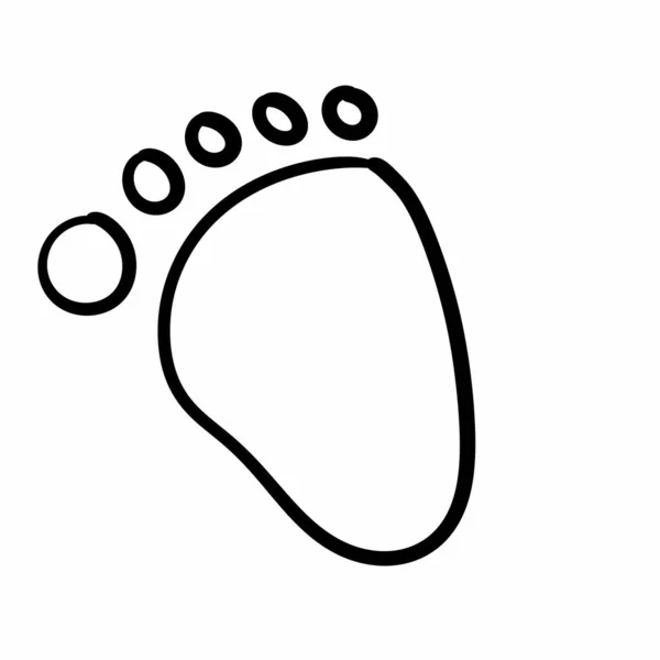 Foot Print Line Style White Background — Stock Photo, Image