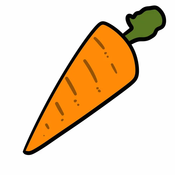 蔬菜胡萝卜卡通片 简单的例子 — 图库照片