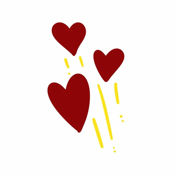 Plochý Retro Styl Karikatura Srdce Ikona — Stock fotografie