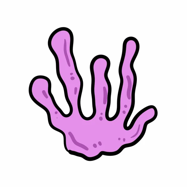 Estilo Doodle Mão Desenhos Animados Coral — Fotografia de Stock