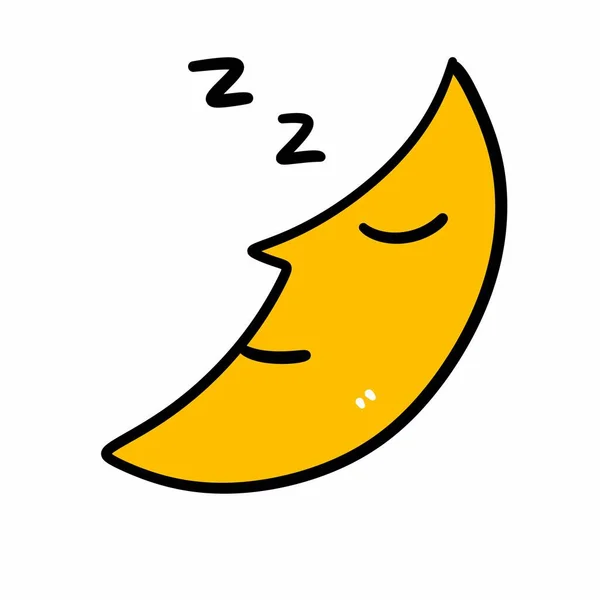 Desenho Animado Ilustração Uma Lua Adormecida — Fotografia de Stock