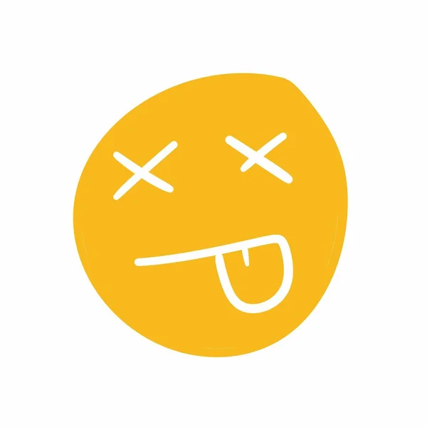 Yellow Color Icon Face Expression Face — Stock Photo, Image