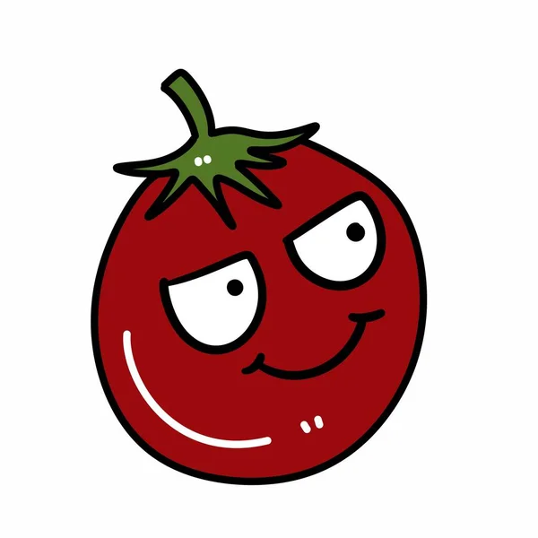 Tomato Cartoon White Background — Stock Photo, Image