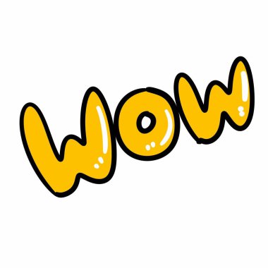 karikatür kelime bulut sembolü, metin wow