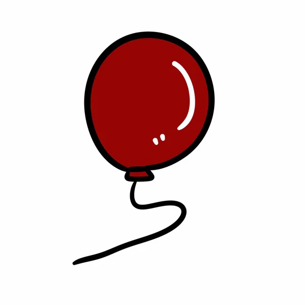 Rote Luftballons Mit Schleifensymbol Linienstil — Stockfoto