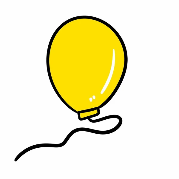 黄色气球 带有黄色涂鸦图标 — 图库照片