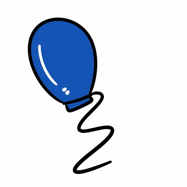 Luftballon Mit Party Deko Symbol Isolierte Kontursymboldarstellung — Stockfoto