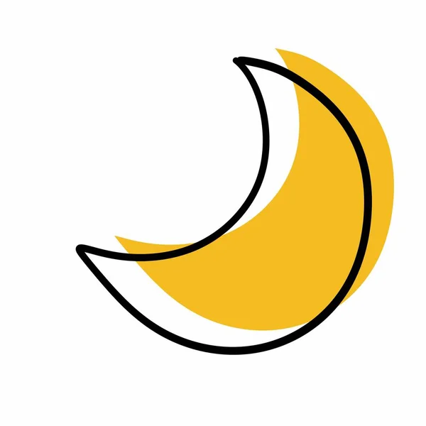 Значок Місяця Плоский Дизайн Білому Тлі — стокове фото
