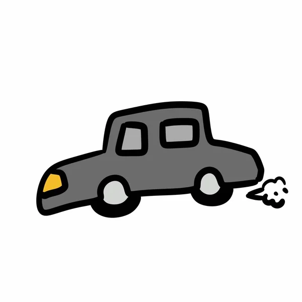 Cartoon Doodle Altes Auto Auf Weißem Hintergrund — Stockfoto