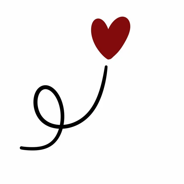 Herz Symbol Auf Weißem Hintergrund Illustration — Stockfoto