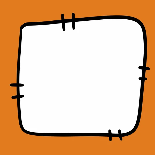 Illustration Doodle Orange Frame — Stock Photo, Image