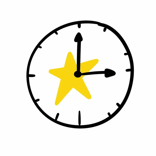Relógio Cartoon Fundo Branco — Fotografia de Stock