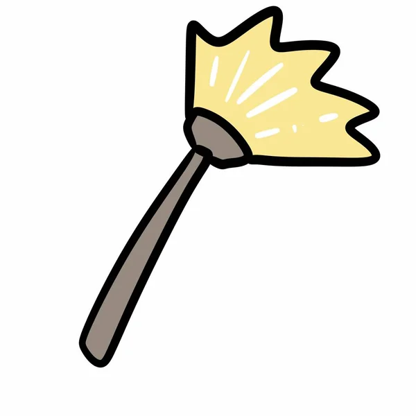 Dodle Cartoon Decorative Broom Icon — стоковое фото