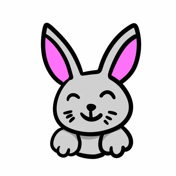 可爱的兔子漫画孤立图标 — 图库照片
