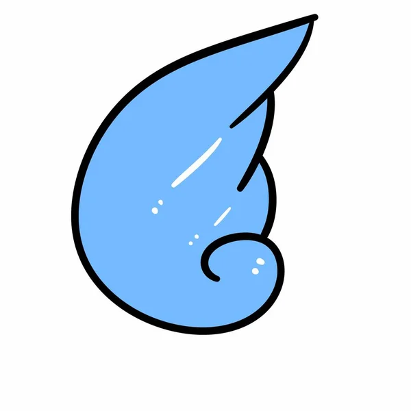 青い翼の漫画白い背景 — ストック写真