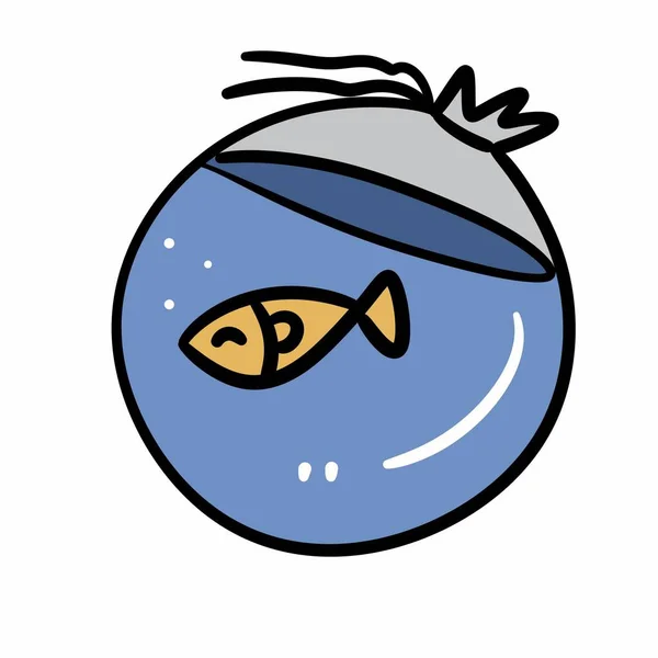 Tecknad Fisk Ikon Vit Bakgrund Illustration — Stockfoto