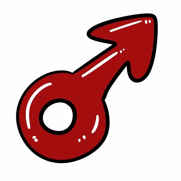 Icono Flecha Roja Dibujos Animados Aislados Diseño Gráfico Ilustración —  Fotos de Stock