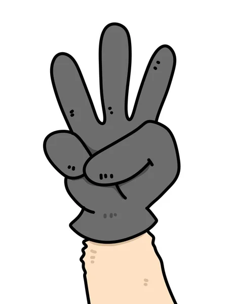 Desenho Animado Mão Três Números Fundo Branco — Fotografia de Stock