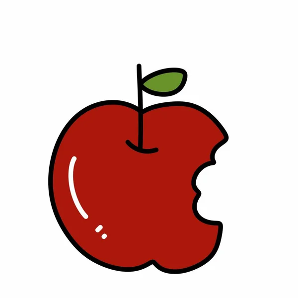 红色苹果 叶面插图设计 — 图库照片
