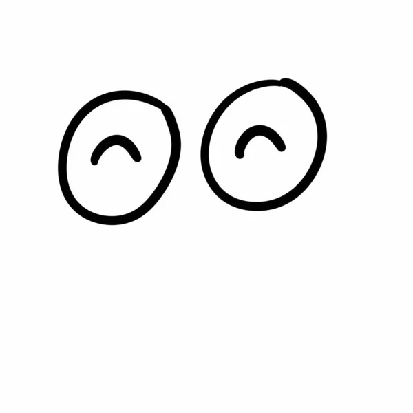 Emotikon Ikona Ilustracja Oczy Kreskówka — Zdjęcie stockowe