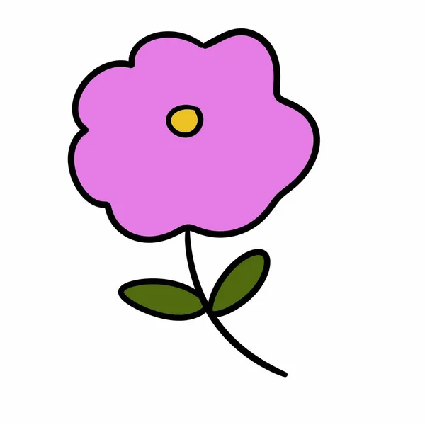Piękny Różowy Kwiat Dekoracyjny Ikona — Zdjęcie stockowe