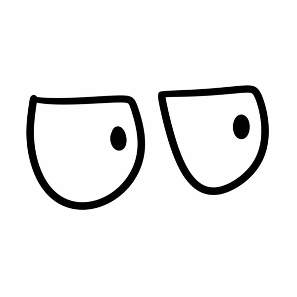 Desenho Linha Desenhos Animados Uns Olhos — Fotografia de Stock