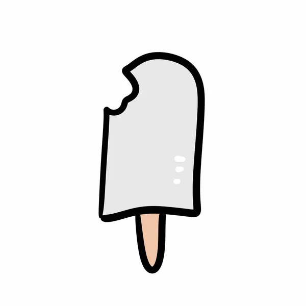 白色背景的卡通涂鸦冰淇淋 — 图库照片