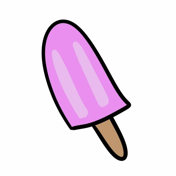 冰淇淋图标 卡通风格 — 图库照片