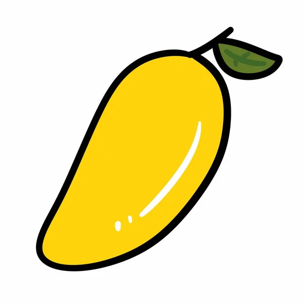 Kreslené Doodle Mango Ovoce Bílém Pozadí — Stock fotografie