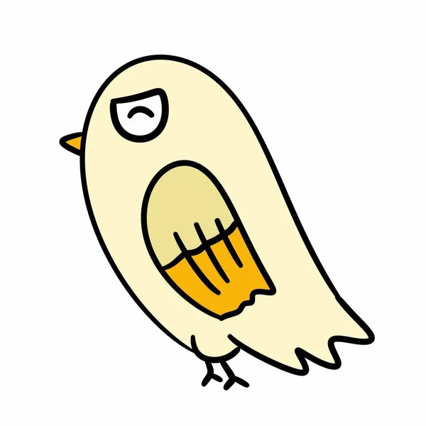 Мультяшные Каракули Милая Птица Иллюстрация — стоковое фото