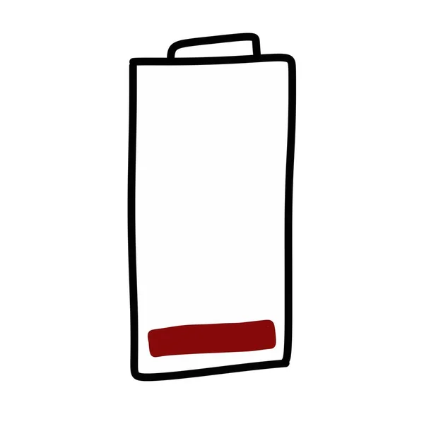 Cartoon Doodle Batterij Symbool Witte Achtergrond — Stockfoto