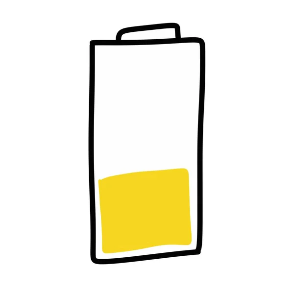 Tecknad Klotter Batteri Symbol Vit Bakgrund — Stockfoto