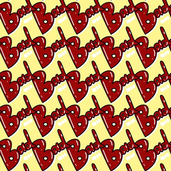 Seamless Pattern Red Yellow Ribbons Word Bad — Stock Photo, Image