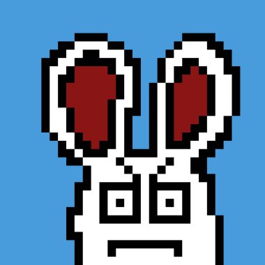 Bir çizgi film tavşanının pikseli 