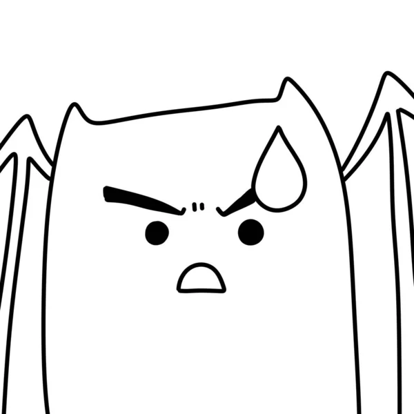 Desenho Linha Desenho Animado Morcego Para Colorir — Fotografia de Stock